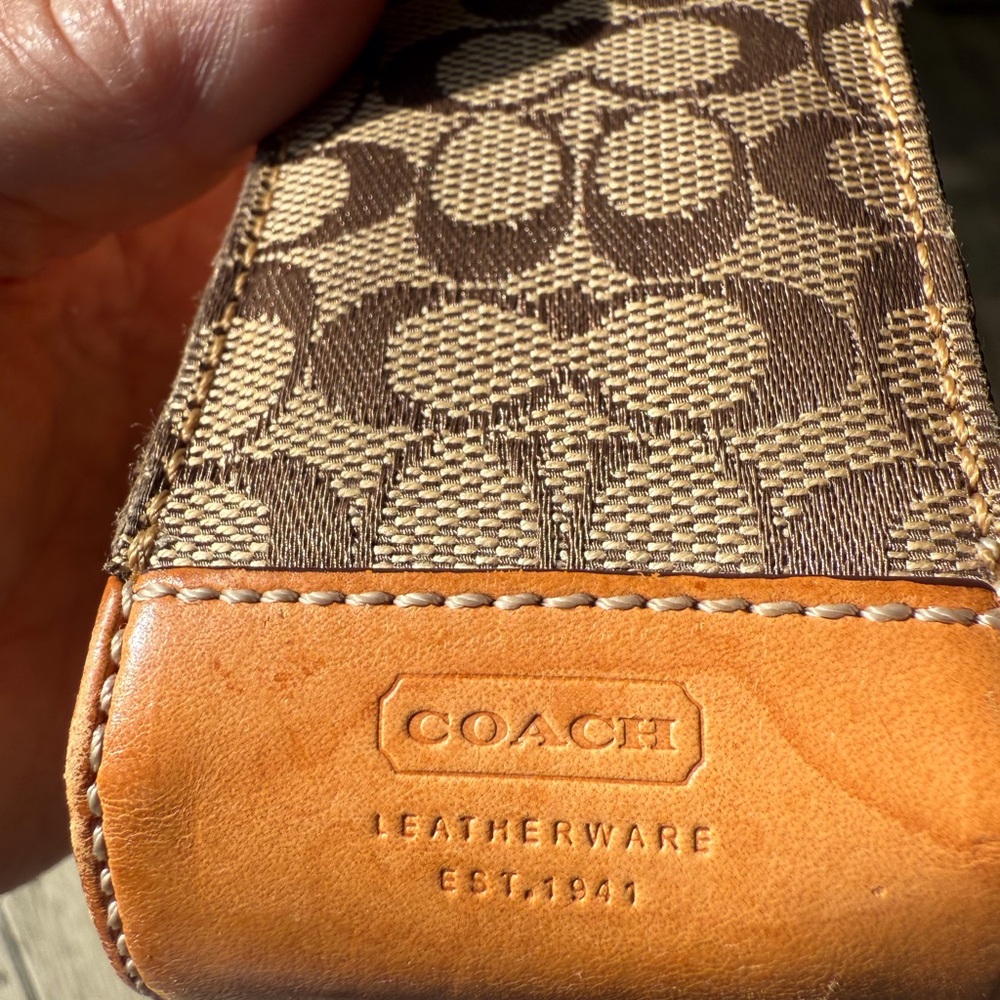 Coach Brown And Tan Patterned Accessory Case - image 2